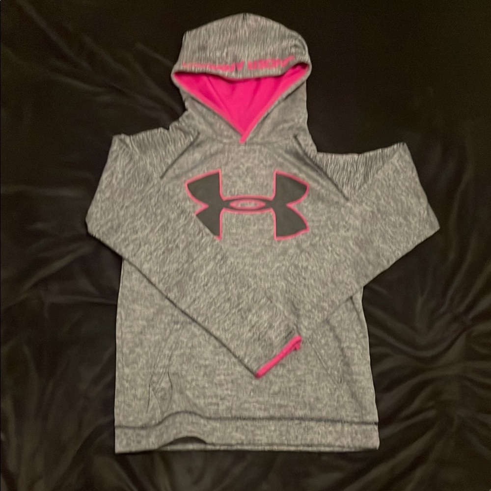 Under Armour Kids Gray and Pink Hoodie